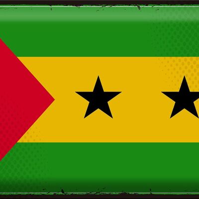 Targa in metallo Bandiera São Tomé e Príncipe 40x30 cm Bandiera retrò