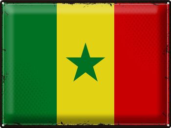 Signe en étain drapeau du Sénégal 40x30cm drapeau rétro du Sénégal 1