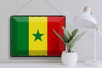 Signe en étain drapeau du Sénégal 40x30cm drapeau rétro du Sénégal 3