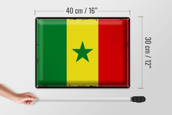 Signe en étain drapeau du Sénégal 40x30cm drapeau rétro du Sénégal 4