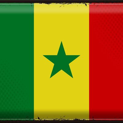 Targa in metallo Bandiera del Senegal 40x30 cm Bandiera retrò del Senegal