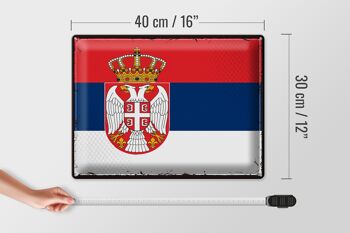 Drapeau en étain de la Serbie, 40x30cm, drapeau rétro de la Serbie 4