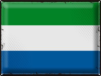 Signe en étain drapeau de la Sierra Leone, 40x30cm, rétro, Sierra Leone 1