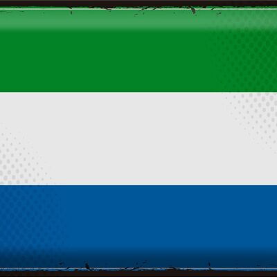 Cartel de chapa Bandera de Sierra Leona 40x30cm Retro Sierra Leona