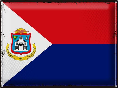 Blechschild Flagge Sint Maarten 40x30cm Retro Sint Maarten