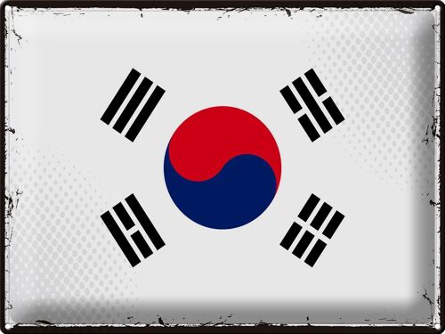 Blechschild Flagge Südkorea 40x30cm Retro Flag South Korea