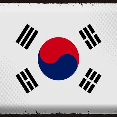 Blechschild Flagge Südkorea 40x30cm Retro Flag South Korea