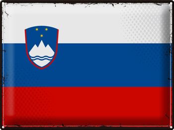 Drapeau en étain de la slovénie, 40x30cm, drapeau rétro de la slovénie 1