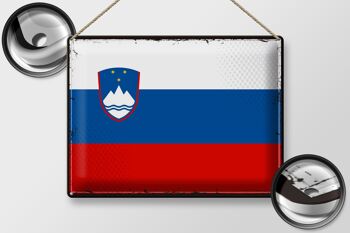 Drapeau en étain de la slovénie, 40x30cm, drapeau rétro de la slovénie 2