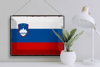 Drapeau en étain de la slovénie, 40x30cm, drapeau rétro de la slovénie 3