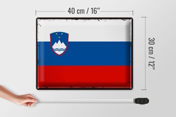 Drapeau en étain de la slovénie, 40x30cm, drapeau rétro de la slovénie 4