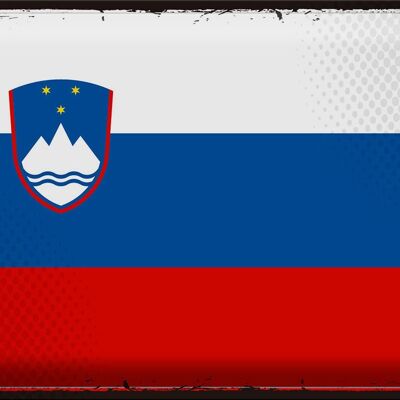 Blechschild Flagge Slowenien 40x30cm Retro Flag Slovenia
