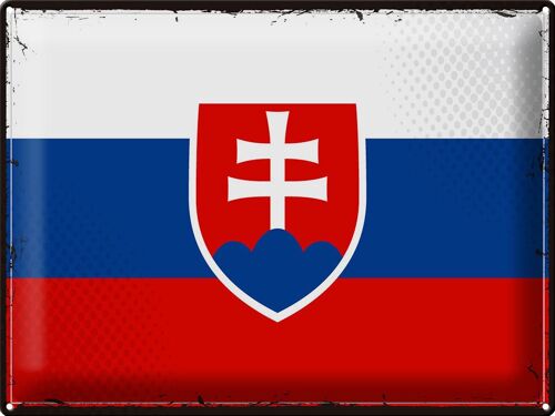 Blechschild Flagge Slowakei 40x30cm Retro Flag of Slovakia