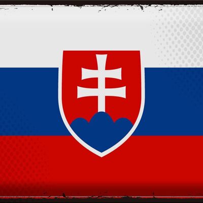 Blechschild Flagge Slowakei 40x30cm Retro Flag of Slovakia