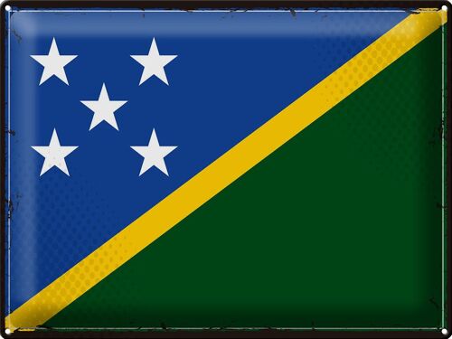 Blechschild Flagge Salomonen 40x30cm Retro Solomon Islands