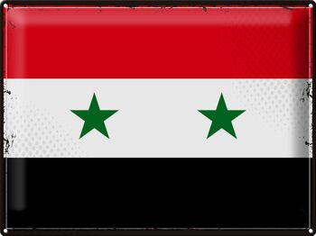 Drapeau en étain de la Syrie, 40x30cm, drapeau rétro de la Syrie 1