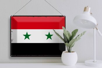 Drapeau en étain de la Syrie, 40x30cm, drapeau rétro de la Syrie 3