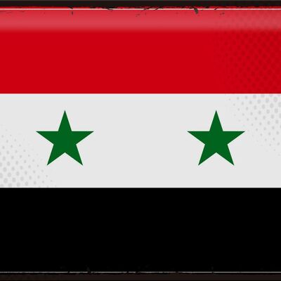 Targa in metallo Bandiera Siria 40x30 cm Bandiera retrò della Siria