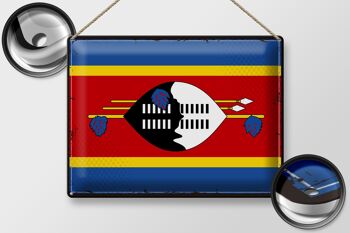 Drapeau en étain Swaziland 40x30cm, drapeau rétro Eswatini 2