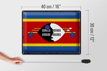 Drapeau en étain Swaziland 40x30cm, drapeau rétro Eswatini 4