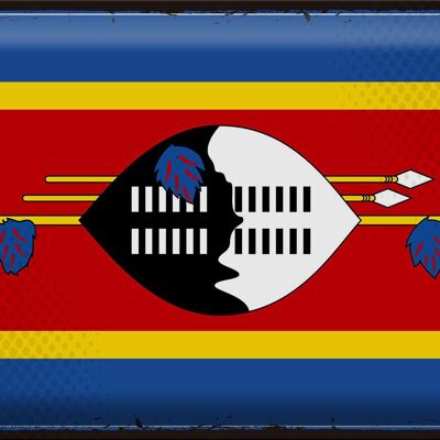 Targa in metallo Bandiera Swaziland 40x30 cm Bandiera retrò Eswatini