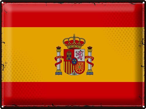 Blechschild Flagge Spanien 40x30cm Retro Flag of Spain