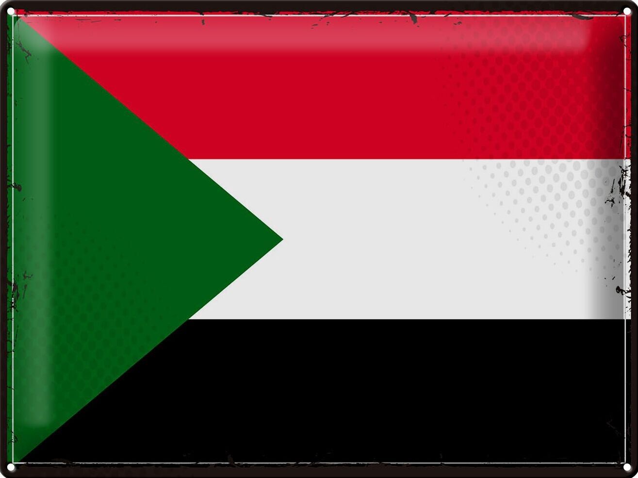 Blechschild Flagge Sudan 40x30cm Retro Flag of Sudan