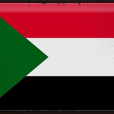 Targa in metallo Bandiera Sudan 40x30 cm Bandiera retrò del Sudan