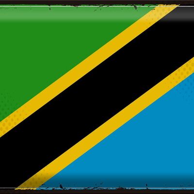 Tin sign flag Tanzania 40x30cm Retro Flag of Tanzania