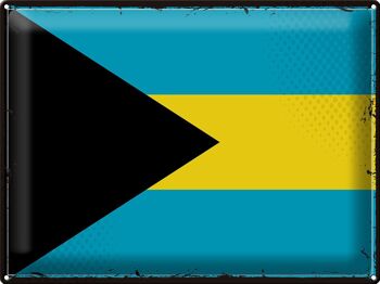Drapeau en étain des Bahamas, 40x30cm, drapeau rétro des Bahamas 1