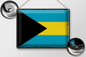 Drapeau en étain des Bahamas, 40x30cm, drapeau rétro des Bahamas 2
