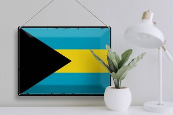 Drapeau en étain des Bahamas, 40x30cm, drapeau rétro des Bahamas 3