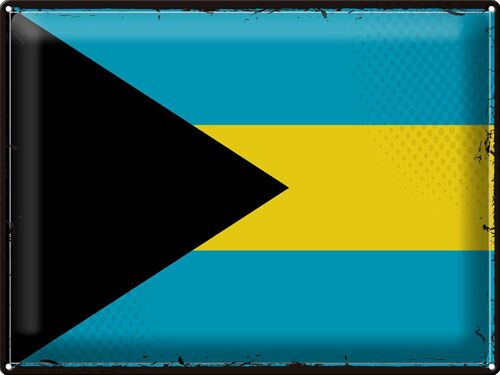 Blechschild Flagge Bahamas 40x30cm Retro Flag of Bahamas