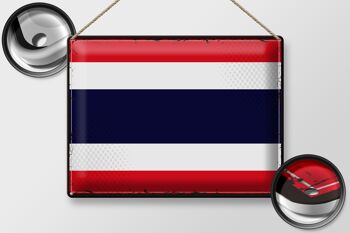 Drapeau en étain de la thaïlande, 40x30cm, drapeau rétro de la thaïlande 2
