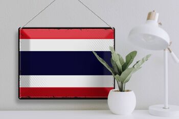Drapeau en étain de la thaïlande, 40x30cm, drapeau rétro de la thaïlande 3