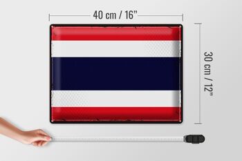 Drapeau en étain de la thaïlande, 40x30cm, drapeau rétro de la thaïlande 4
