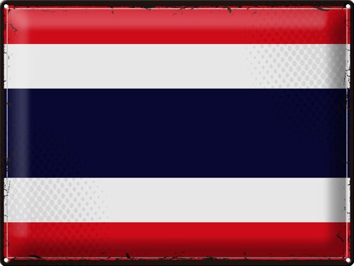 Blechschild Flagge Thailand 40x30cm Retro Flag of Thailand