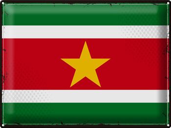 Drapeau en étain du Suriname, 40x30cm, drapeau rétro du Suriname 1