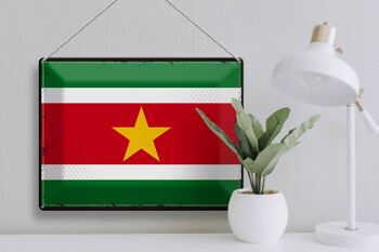 Drapeau en étain du Suriname, 40x30cm, drapeau rétro du Suriname 3