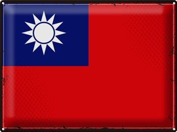 Drapeau en étain de la Chine, 40x30cm, drapeau rétro de Taiwan 1