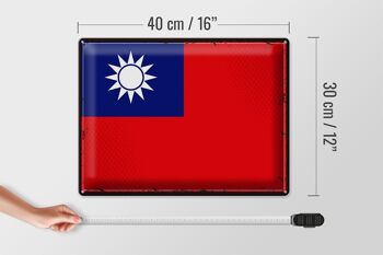 Drapeau en étain de la Chine, 40x30cm, drapeau rétro de Taiwan 4