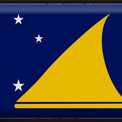 Targa in metallo Bandiera Tokelau 40x30 cm Bandiera retrò di Tokelau