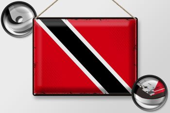 Drapeau en étain de trinité-et-Tobago, 40x30cm, drapeau rétro 2