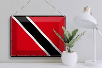 Drapeau en étain de trinité-et-Tobago, 40x30cm, drapeau rétro 3