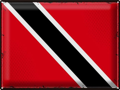 Blechschild Flagge Trinidad und Tobagos 40x30cm Retro Flag