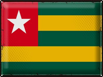 Drapeau en étain du Togo, 40x30cm, drapeau rétro du Togo 1