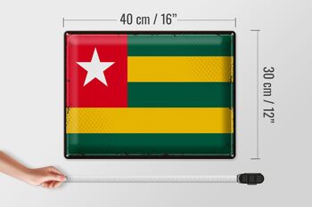 Drapeau en étain du Togo, 40x30cm, drapeau rétro du Togo 4