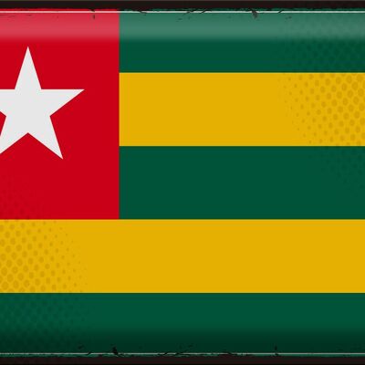 Cartel de chapa Bandera de Togo 40x30cm Bandera Retro de Togo