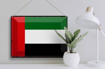 Drapeau en étain des Émirats arabes unis, 40x30cm, drapeau rétro 3