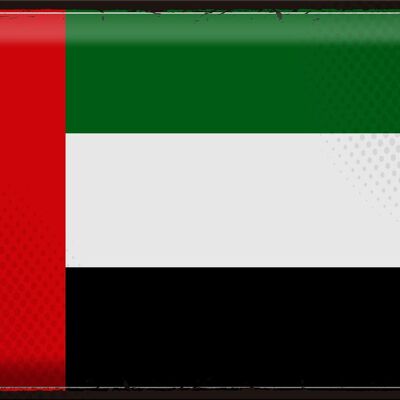 Targa in metallo Bandiera Emirati Arabi 40x30 cm Bandiera retrò